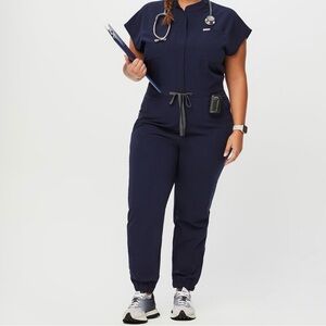 24HR SALE * FIGS Navy Rafaela - CargoScrubJumpsuit (M)